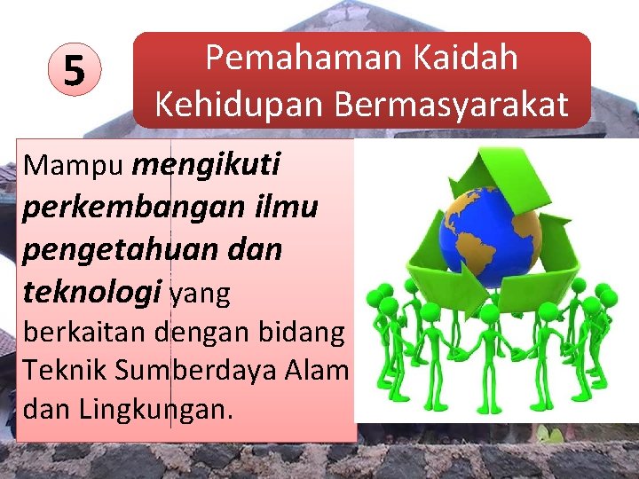 5 Pemahaman Kaidah Kehidupan Bermasyarakat Mampu mengikuti perkembangan ilmu pengetahuan dan teknologi yang berkaitan