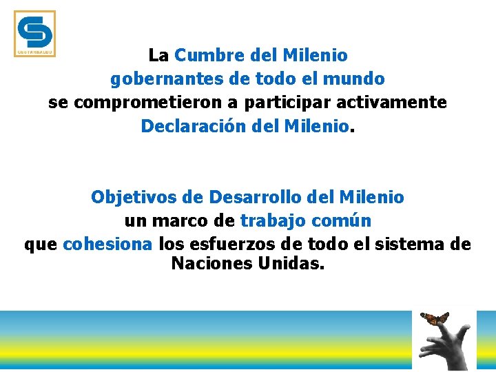 La Cumbre del Milenio gobernantes de todo el mundo se comprometieron a participar activamente