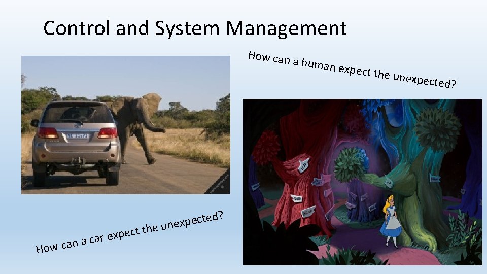 Control and System Management How can ed? t c e p x e une