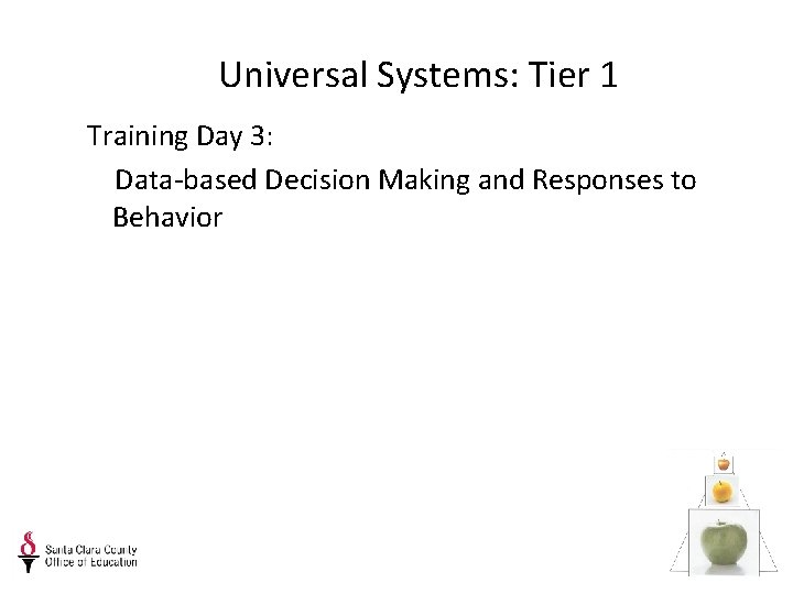 Universal Systems: Tier 1 Training Day 3: Data-based Decision Making and Responses to Behavior