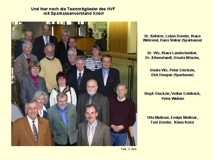 Und hier noch die Teammitglieder des HVF mit Sparkassenvorstand Knörr Dr. Kellerer, Lukas Drexler,