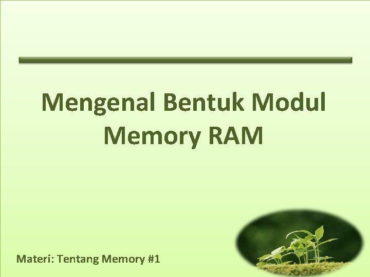 Mengenal Bentuk Modul Memory RAM Materi: Tentang Memory #1 