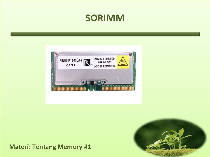 SORIMM Materi: Tentang Memory #1 