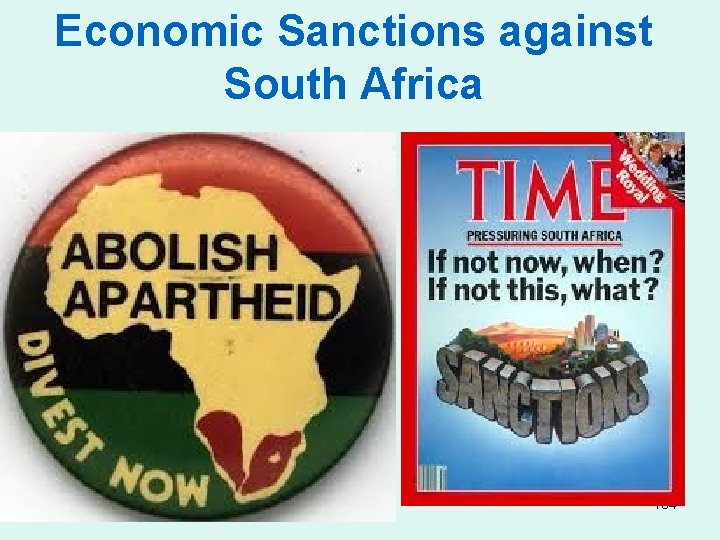 Economic Sanctions against South Africa 164 