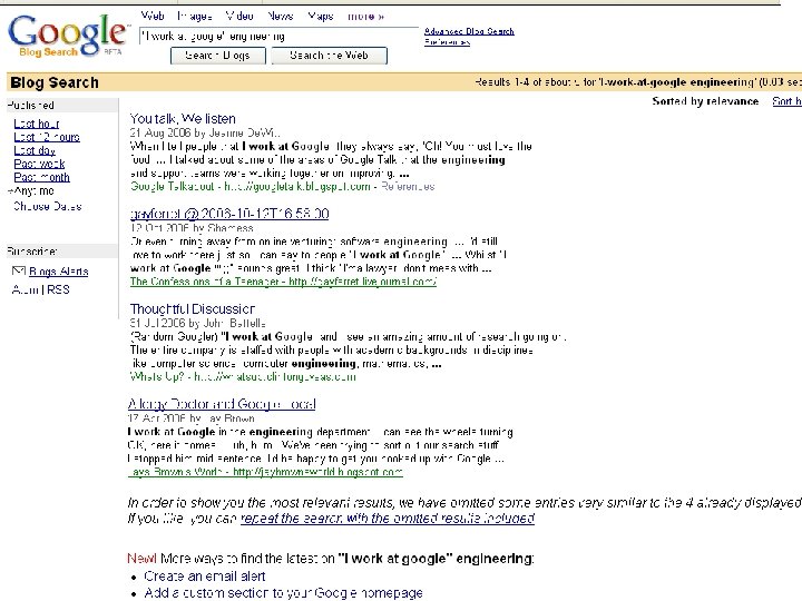 Blog Search 27 Copyright © 2007 Microsoft Corporation. All rights reserved. Do not duplicate.