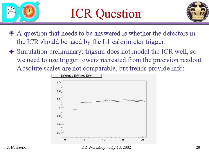 ICR Question A question that needs to be answered is whether the detectors in ICR Question A question that needs to be answered is whether the detectors in