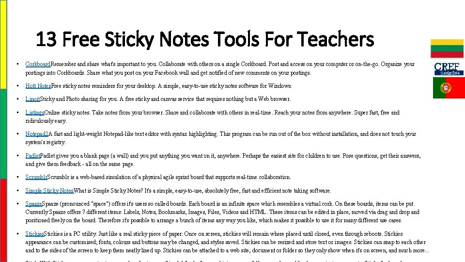 13 Free Sticky Notes Tools For Teachers • Corkboard. Remember and share what's important
