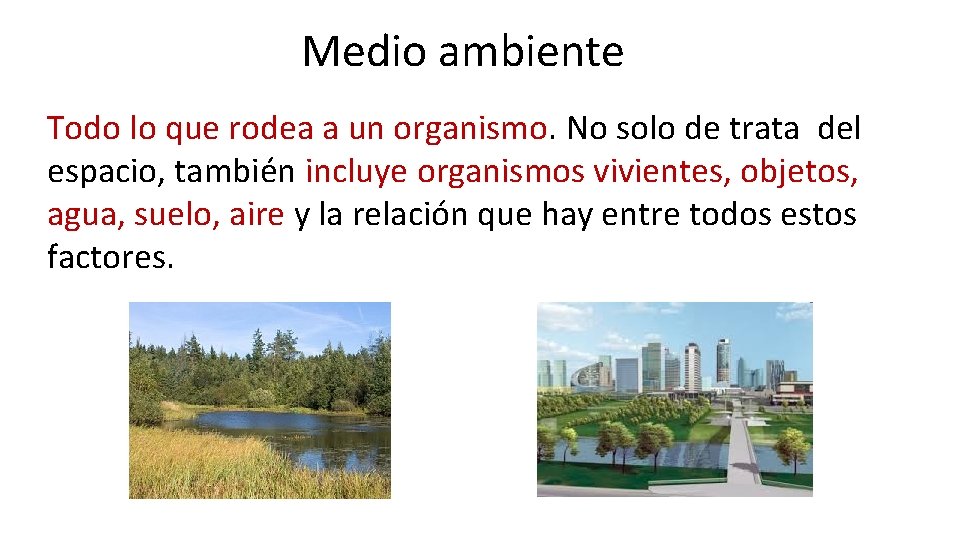 Medio ambiente larva Todo lo que rodea a un organismo. No solo de trata