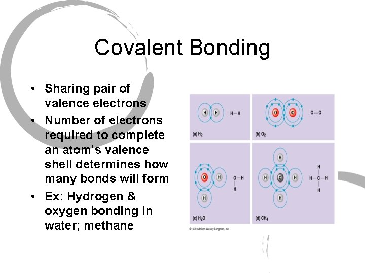 Covalent Bonding • Sharing pair of valence electrons • Number of electrons required to