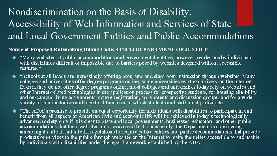 Nondiscrimination on the Basis of Disability; Accessibility of Web Information and Services of State