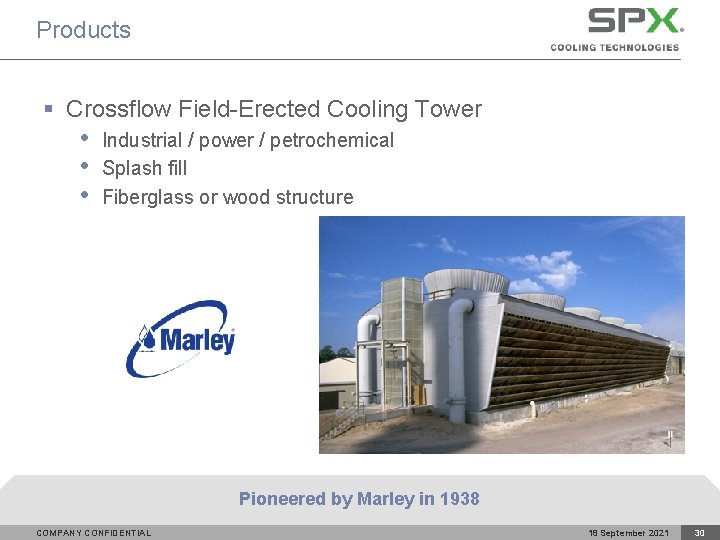 Products § Crossflow Field-Erected Cooling Tower • • • Industrial / power / petrochemical
