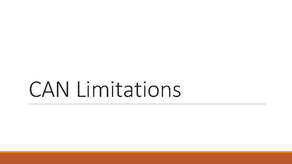 CAN Limitations 