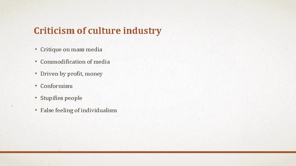 Criticism of culture industry • Critique on mass media • Commodification of media •