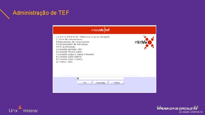 Administração de TEF Webinar 