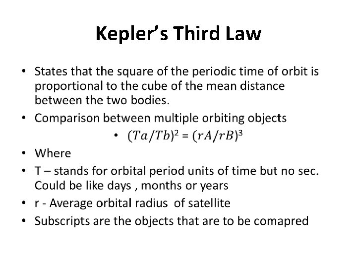 Kepler’s Third Law • 