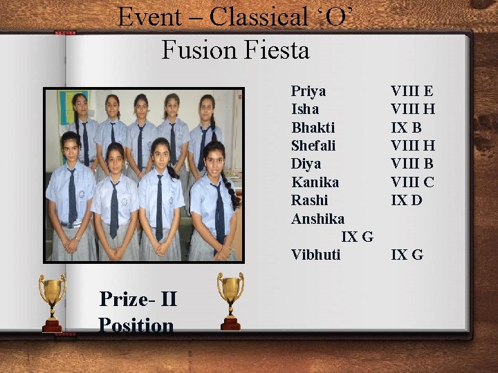 Event – Classical ‘O’ Fusion Fiesta Priya Isha Bhakti Shefali Diya Kanika Rashi Anshika