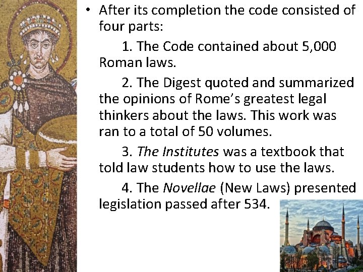  • After its completion the code consisted of four parts: 1. The Code