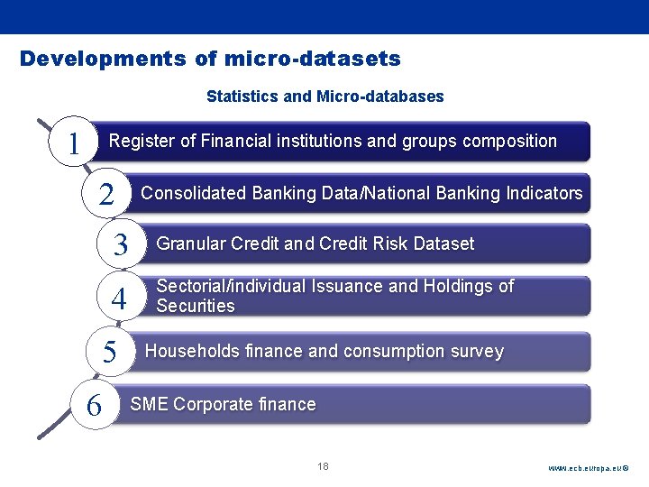 Rubric Developments of micro-datasets Statistics and Micro-databases 1 Register of Financial institutions and groups