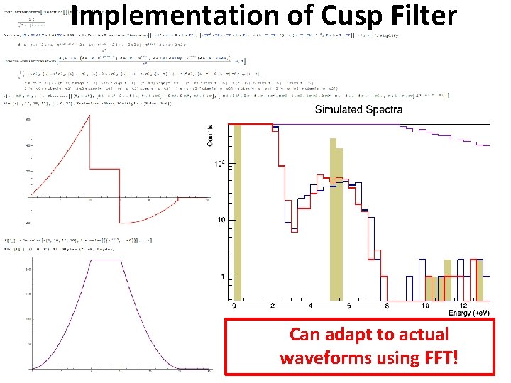 Implementation of Cusp Filter Example Can adapt to actual waveforms using FFT! 