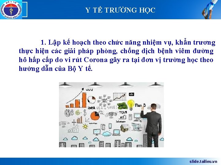 Logo Y TẾ TRƯỜNG HỌC 1. Lập kế hoạch theo chức năng nhiệm vụ,