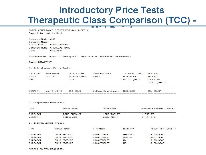 Introductory Price Tests Therapeutic Class Comparison (TCC) Mid-Point 28 