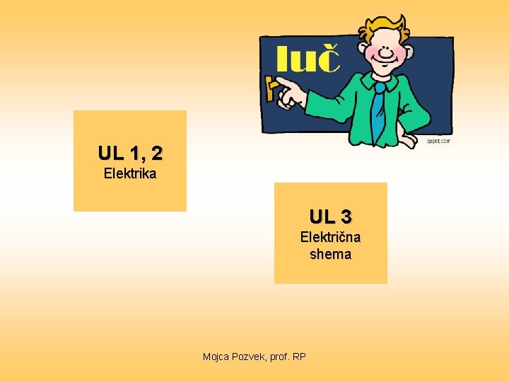 UL 1, 2 Elektrika UL 3 Električna shema Mojca Pozvek, prof. RP 