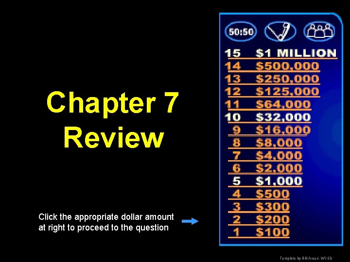 Chapter 7 Review Click the appropriate dollar amount at right to proceed to the