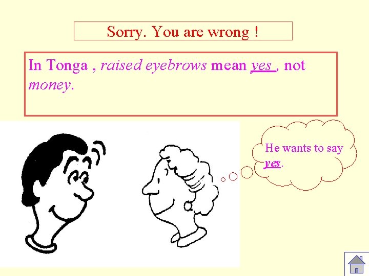 Sorry. You are wrong ! In Tonga , raised eyebrows mean yes , not