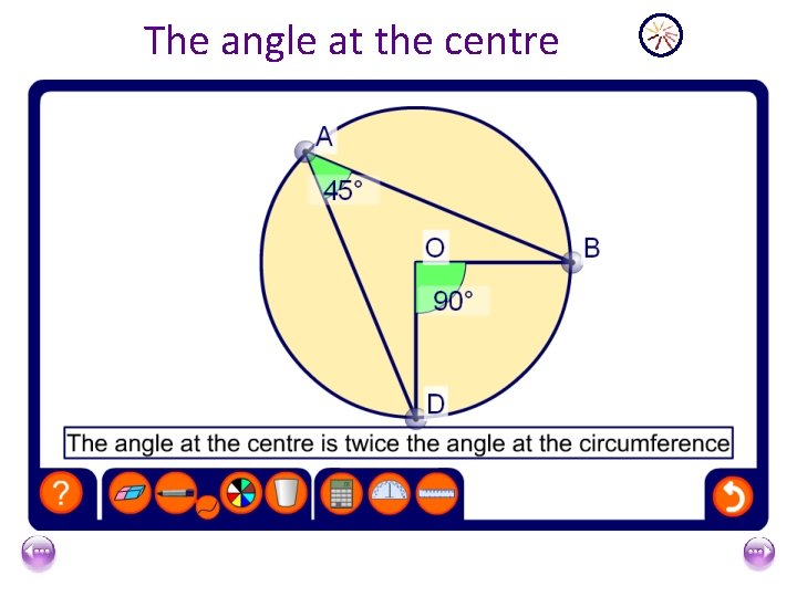 The angle at the centre 