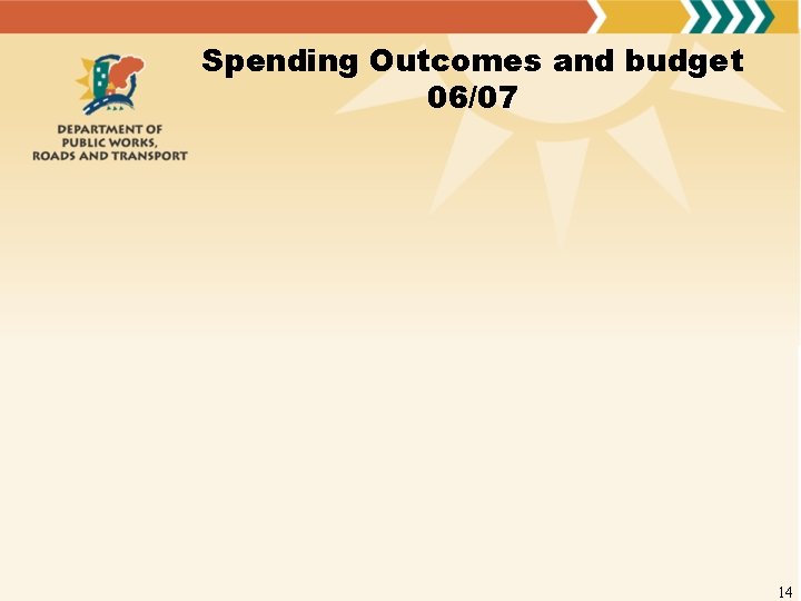 Spending Outcomes and budget 06/07 14 