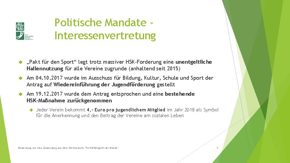 Politische Mandate Interessenvertretung „Pakt für den Sport“ legt trotz massiver HSK-Forderung eine unentgeltliche Hallennutzung