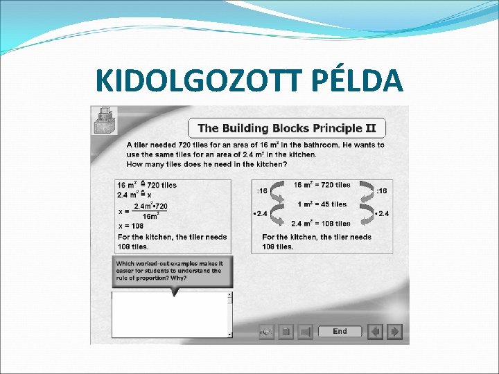 KIDOLGOZOTT PÉLDA 