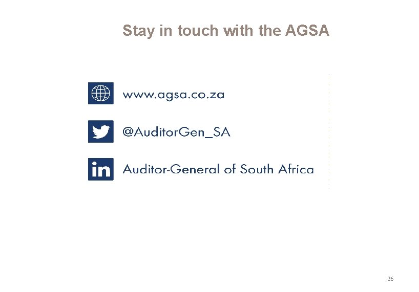 Stay in touch with the AGSA 26 