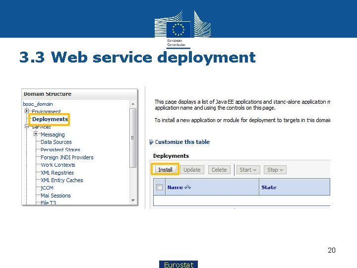 3. 3 Web service deployment 20 Eurostat 