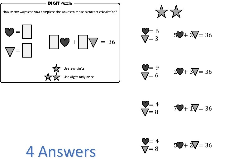 DIGIT Puzzle How many ways can you complete the boxes to make a correct