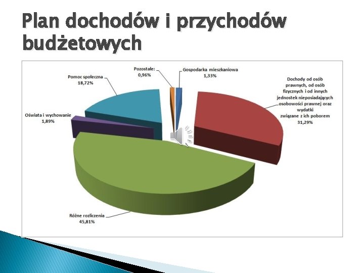 Plan dochodów i przychodów budżetowych 