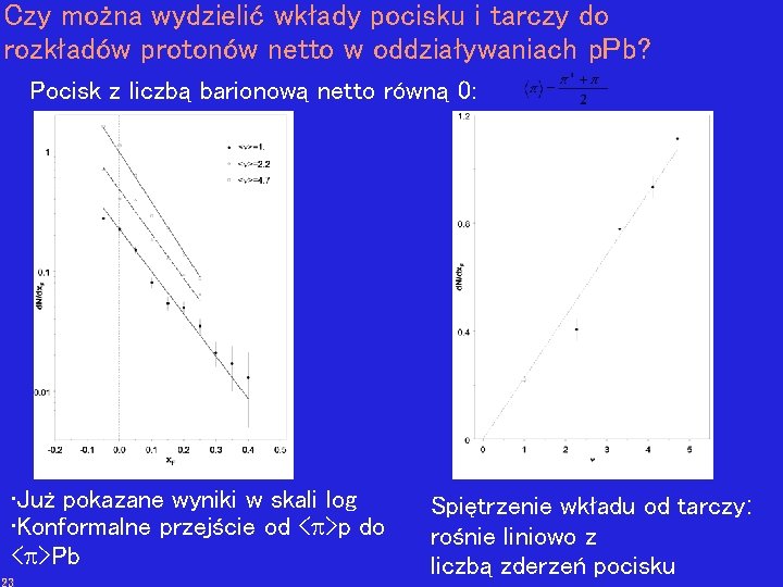 Czy można wydzielić wkłady pocisku i tarczy do rozkładów protonów netto w oddziaływaniach p.