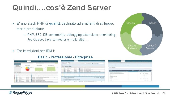 Quindi…. cos’è Zend Server? • E’ uno stack PHP di qualità destinato ad ambienti