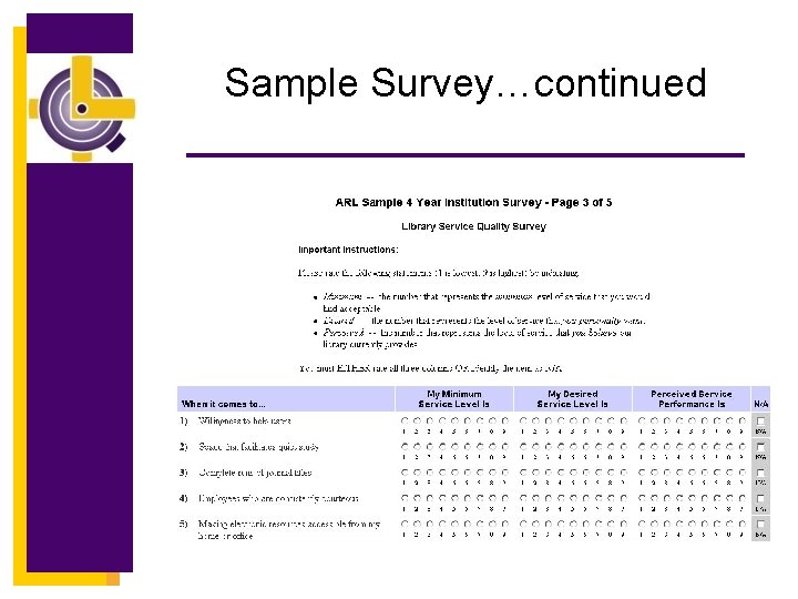 Sample Survey…continued 
