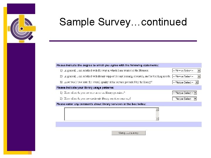 Sample Survey…continued 