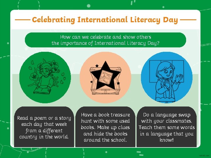 Celebrating International Literacy Day How can we celebrate and show others the importance of
