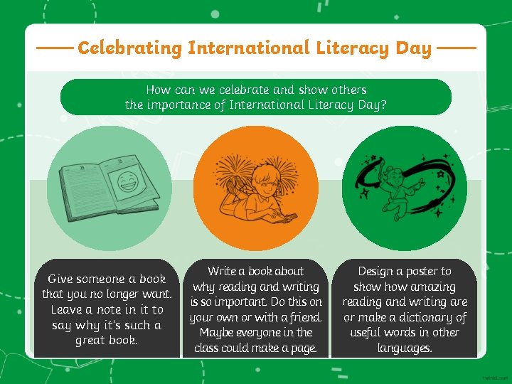 Celebrating International Literacy Day How can we celebrate and show others the importance of