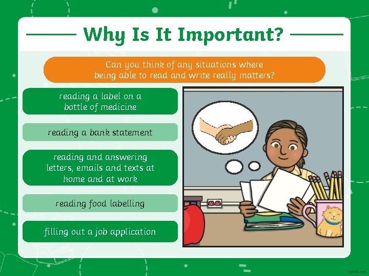 Why Is It Important? Can you think of any situations where being able to