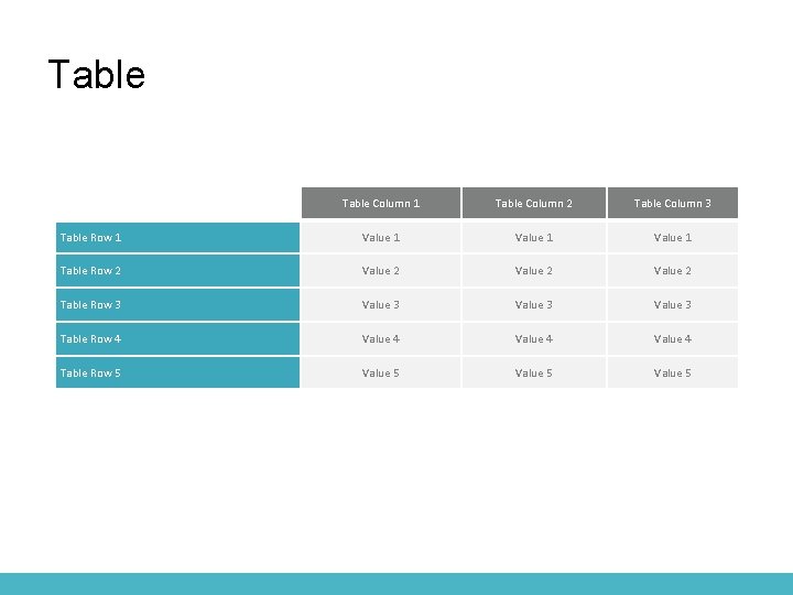 Table Column 1 Table Column 2 Table Column 3 Table Row 1 Value 1