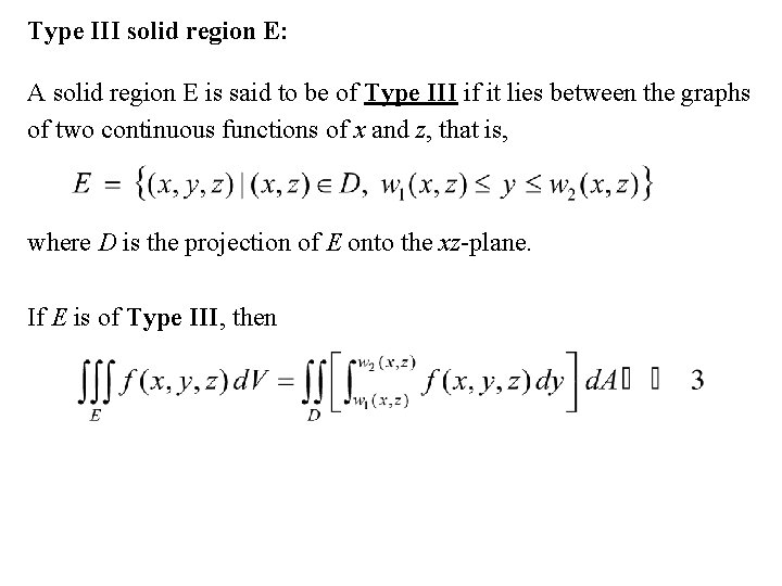 Type III solid region E: A solid region E is said to be of