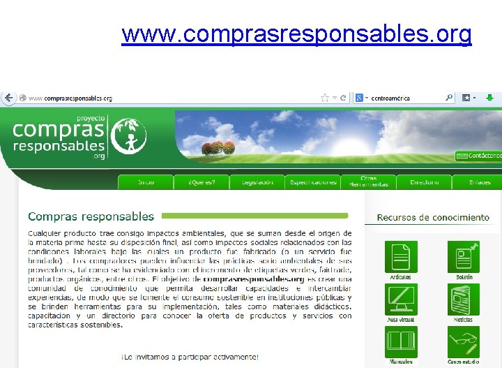 www. comprasresponsables. org Sinergias para el Desarrollo Sostenible - Synergies for Sustainable Development Copyright