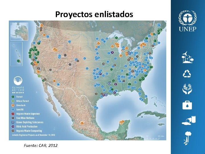 Proyectos enlistados Fuente: CAR, 2012 