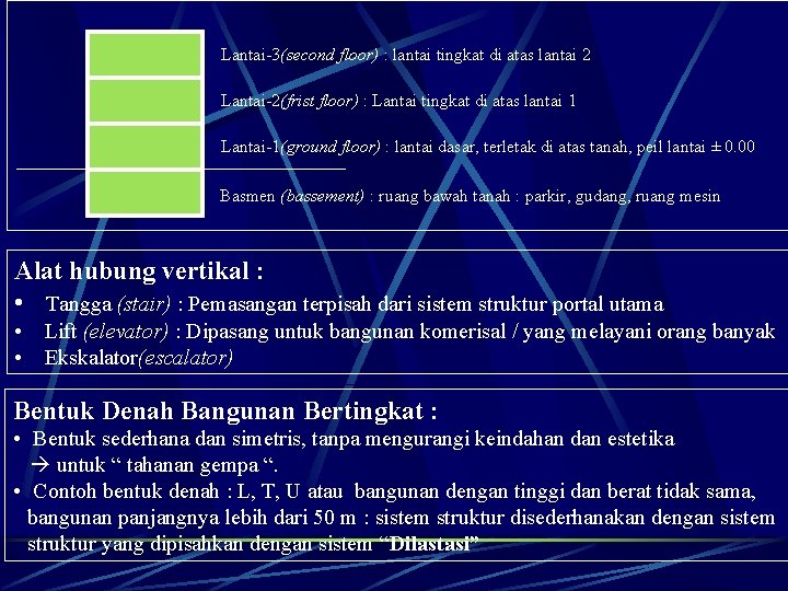 Lantai-3(second floor) : lantai tingkat di atas lantai 2 Lantai-2(frist floor) : Lantai tingkat