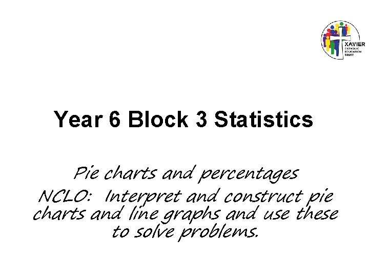 Year 6 Block 3 Statistics Pie charts and percentages NCLO: Interpret and construct pie