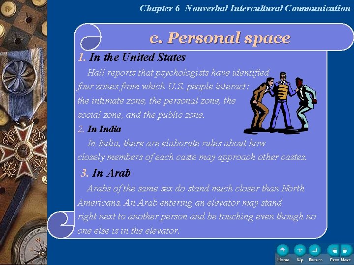 Chapter 6 Nonverbal Intercultural Communication c. Personal space 1. In the United States Hall